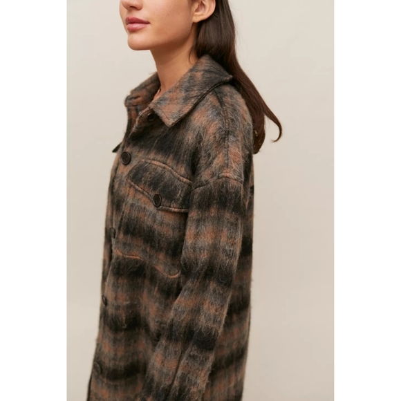 7 For All Mankind Brushed Plaid long shacket - Picture 5 of 9